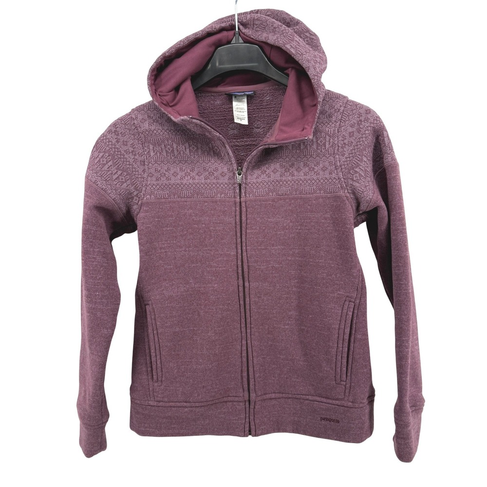 Patagonia Icelandic Zip Hoodie Womens Medium Pre-Owned Fleece Purple Geometric
